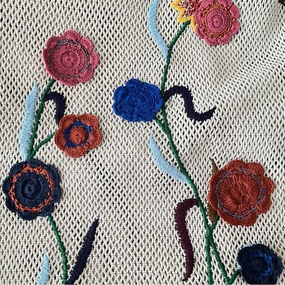 NWT Zara Woman ZW COLLECTION Crochet Dress with Floral Embroidery - Picture 14 of 16